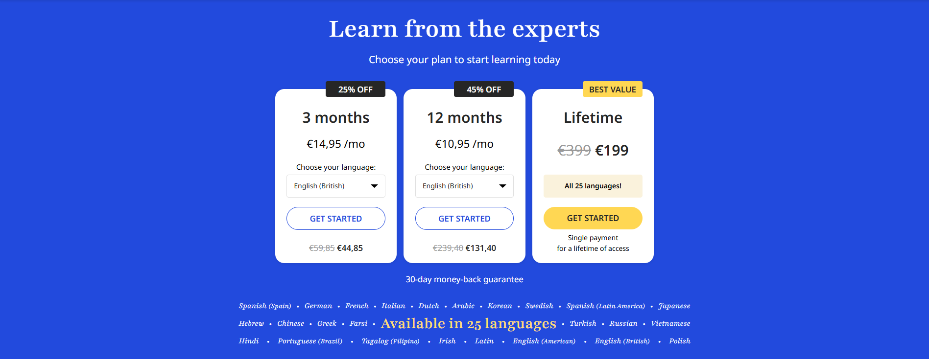 Learn from the experts